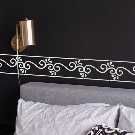 Pochoir, motif floral, parfait pour votre décoration, 40 cm X 15 cm (1/5)
