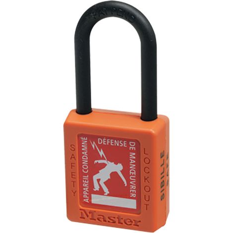 KS Tools - Cadenas orange en nylon, anse Ø 6 mm x H.44 mm avec étiquette de signalisation - 117.1435