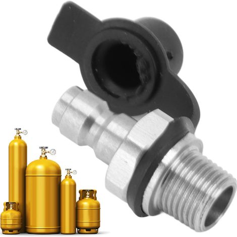 Adaptador de llenado de CO2 con rosca macho NPT de 1/8 de pulgada para tanques, acero inoxidable, conexión de 8 mm, fácil instalación – 1 adaptador y 1 junta (1/5)