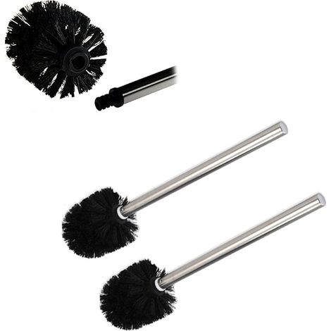 Toilet Brush with Handle Stainless Steel Scrubbing Brush Toilet Bowl Bathroom Kitchen (1/5)
