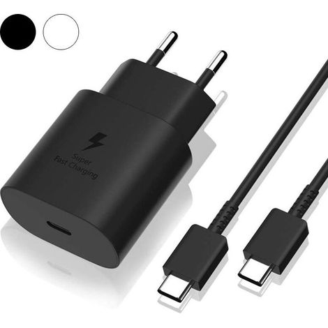 Samsung 25W Fast Charger, USB Type-C Connection Cable, Ultra Fast Charger compatible with Samsung Galaxy S22 Plus/S22 ULTRA/S21 FE 5G/S21 Plus/S20 FE/Note 20 ULTRA/A53/A52/A72/A13 (1.2 m) (1/3)