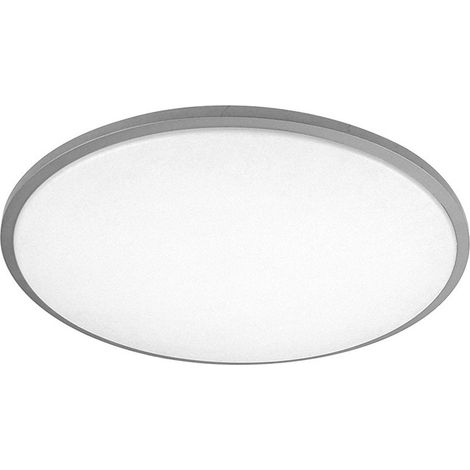 Plafonnier Eglon 60 W, blanc/argent, 5880 lm, 49 x 49 x 8 cm, télécommande à intensité variable