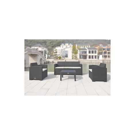 C SET 4 PZ SALOTTO C/DIVANO 3P GRAFITE NATUR TRIO