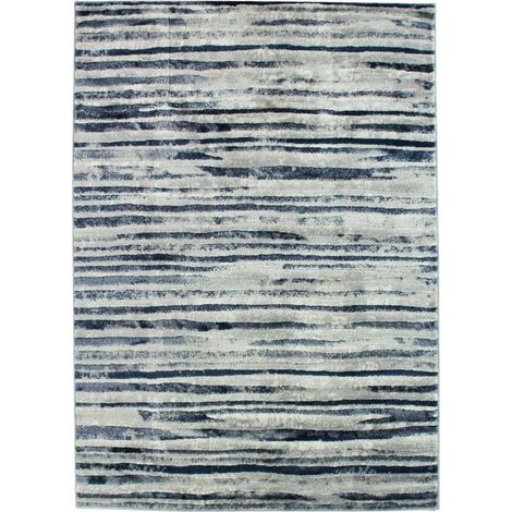 MIRAGE HORIZON - Tapis effet ciselé motif horizon bleu 120x170 (1/4)