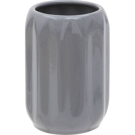 Portacepillos de dientes colorama de cerámica, d. 8 x h. 12 cm, gris - 5five