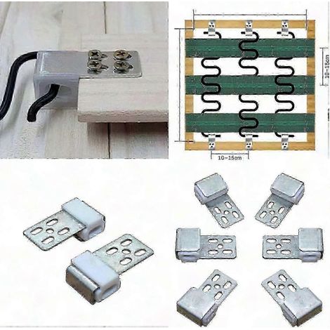 30 clips métalliques pour ressorts de canapé, clips de réparation de meubles à 5 trous, compatibles avec les pièces de rechange pour canapés rembourrés. (1/5)