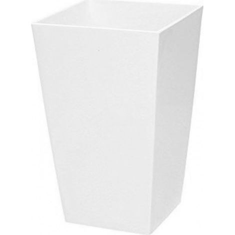 Urbi pot plastique haut de 2 litres, 12,6 x 12,6 x 20 cm en blanc