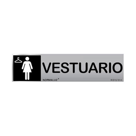 Señal vestuario señora inox adhesiva 5x20cm rd707035 (1/2)