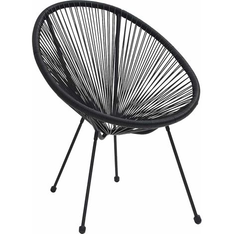 Maison Exclusive - Moon-Gartenstühle 2 Stk. Rattan Schwarz (1/5)