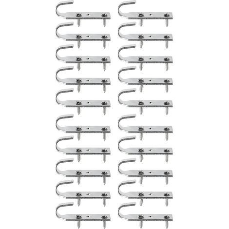 Crochet + 2 Vis - Pour fixation bâche couverture piscine Hors Sol bois- Inox - Lot de 20 pièces - POOLCO (1/3)