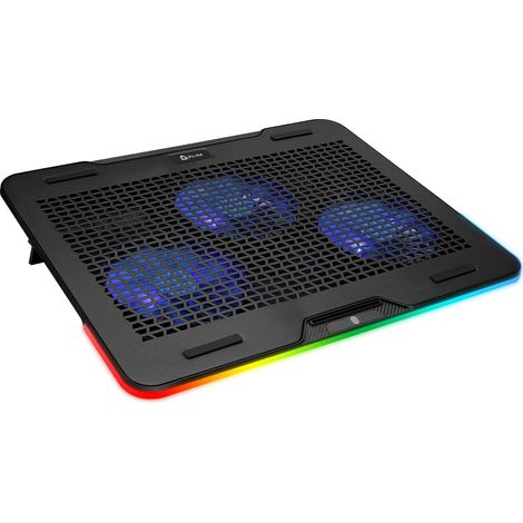 1 Support ordinateur portable, Ventilateur USB, Éclairage RGB, Grille métallique, Jusqu'à 17 pouces (1/5)