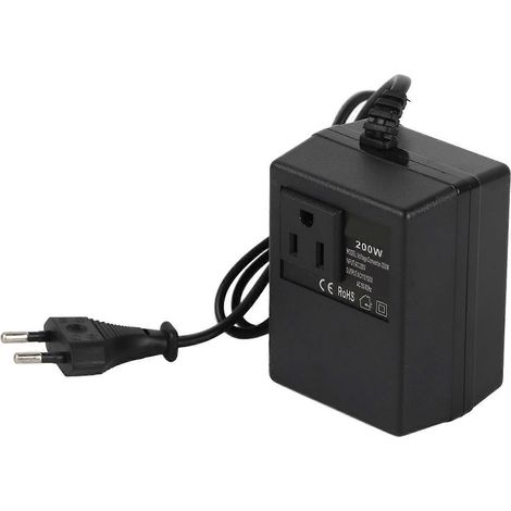 Reiseadapter mit Spannungswandler, Universal-Reisestecker, maximal 200 W, 220 V Wechselstrom