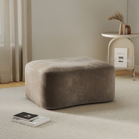 Pouf ottoman 96x69x45 cm marron, sans montage, revêtement en velours pour salon MEUBLIV (1/5)