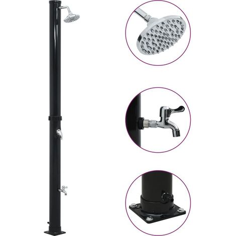 Douche solaire de jardin Douche de salle de bain - Noir 220 cm 20 L BV346776 - BonneVie (1/5)
