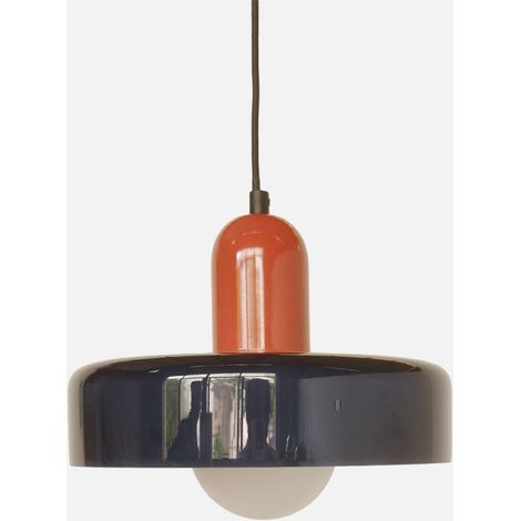 Lámpara colgante interior de vidrio y metal, Ø25cm (1/4)