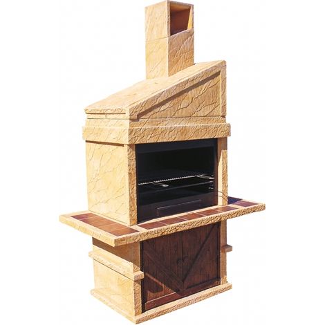 BARBACOA PIEDRA JARDIN BARMAN TOSTADO MADERA OCRE (1/3)
