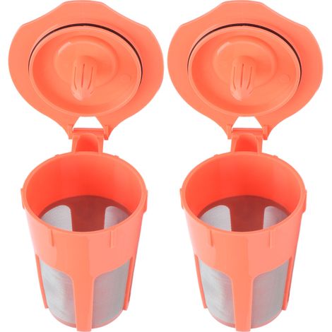 Packung mit 2 roten K-Cup-Kaffeefiltern (51–100 ml), wiederverwendbare Kapseln für Kaffeemaschinen (1/5)