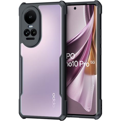 Custodia per Oppo Reno 10 Pro, ibrida anticaduta, nera