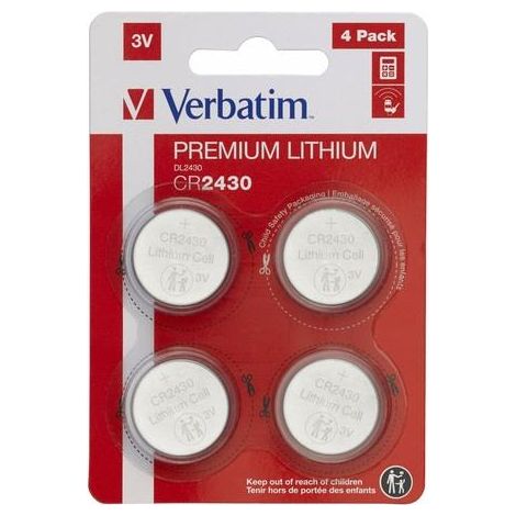 Pile Verbatim CR2430 (plaquette de 4 pièces) (1/4)
