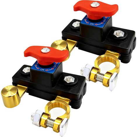 Lot de 2 interrupteurs de coupure de batterie de voiture, en cuivre pur, haute conductivité, transmission stable, intelligent, pour bateau, campingcar, voiture, camion