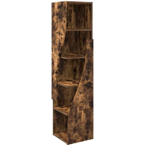 Maison Exclusive - Mobile angolare Rovere fumé 32x32x140cm Legno multistrato