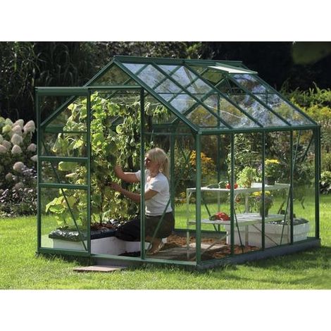 Vitavia Aktionsangebot (inkl. 60 Euro Zubehör): Gewächshaus "Venus 5000", smaragd grün, 5,0 m², 3 mm ESG