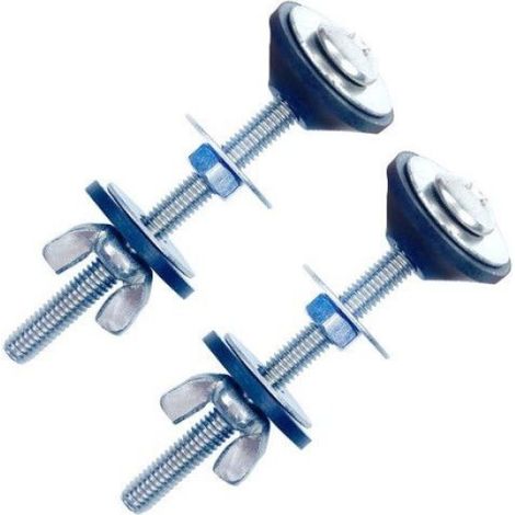 2 Vis abattant WC, Acier inoxydable, Caoutchouc, 80 mm, Universel, Fixation réservoir (1/3)