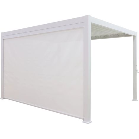 tenda antivento scorrevole per pergola bioclimatica eurogarden "atena" in textilene bianco lato 4 mt