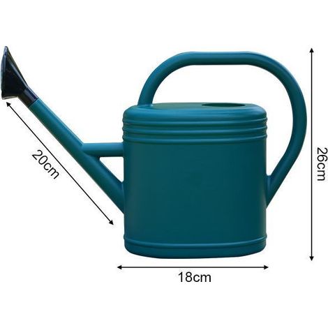 Annaffiatoio ovale da 3 litri con irrigatore - Design in metallo anticato verde - Dimensioni 40 x 12 x 29 cm - Per piante da interno e da esterno (1/3)