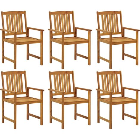 Chaises/Fauteuils de jardin 6 pcs Bois d'acacia massif -TF70368 (1/5)