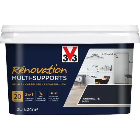 Peinture V33 Rénovation Multi-Supports Anthracite 2 L