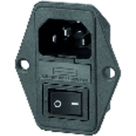 Prise VDE + interrupteur + porte-fusible 0/1 ovale - DIFF (1/2)