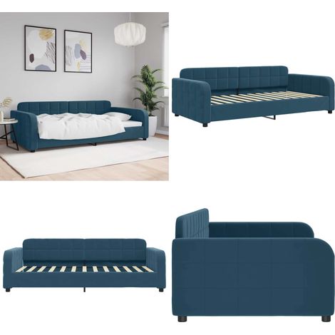 vidaXL Tagesbett Blau 100x200 cm Samt (1/5)
