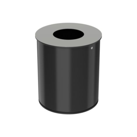 Corbeille de tri sélectif Neotri - non recyclable - 15l - gris manganèse / gris clair - RAL 9022 (1/3)