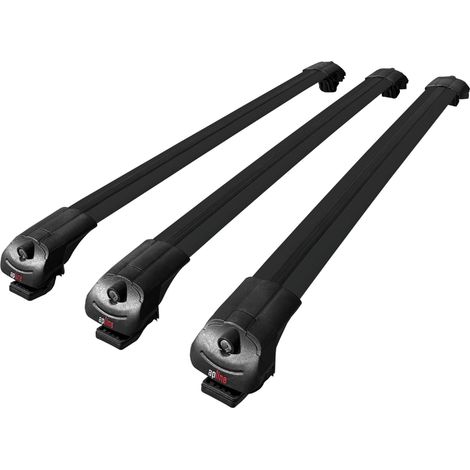 Compatible avec Dacia Duster 2 (HM) 2018-2024 ACE-1 Modèle Barres de Toit Railing Porte-Bagages de Voiture Aluminium Noir 3 Barres (1/5)