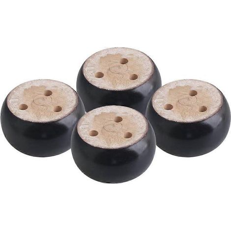 Verstellbare Schrankfüße, 4 Stück, weiße Holzmöbelfüße mit Kugelfüßen und 12 Schrauben, runde Kugelfüße als Ersatzteil für Holzsofas (Farbe: Weiß, Größe: 2-2 Zoll – Schwarz)