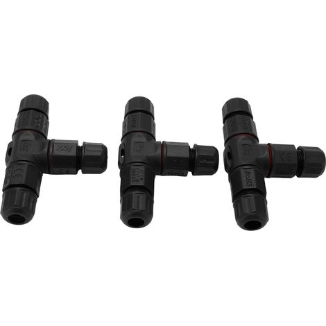 Lot de 3 connecteurs de câble étanches à 3 voies, boîte de jonction à 4 conducteurs, étanche IP68 pour extérieur. Connecteur de câble électrique (1/5)