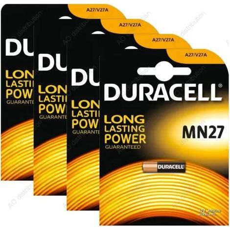 4 PILES MN27 A27 12V DURACELL ALCALINES