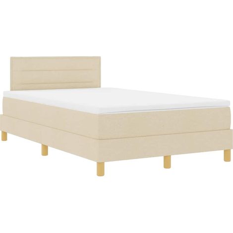 Maison Exclusive - LED Boxspringbett mit LED-Lichtleisten Creme 1