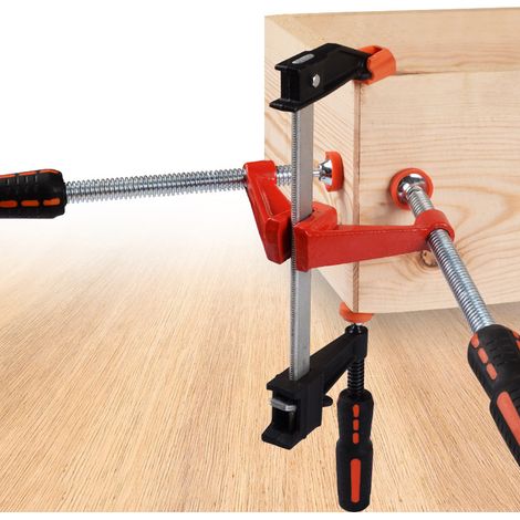 Pince à angle droit à double poignée, outil pliant en fonte malléable, accessoires pour le travail du bois, clip en F (1/5)
