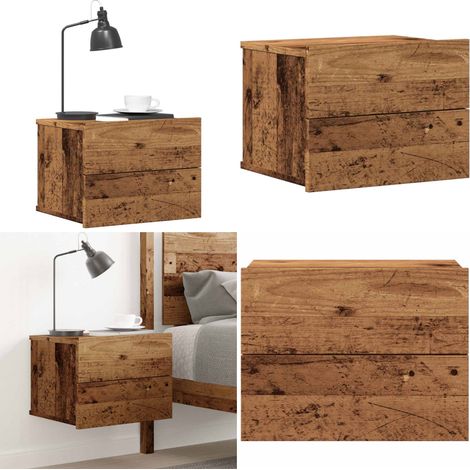 vidaXL Wand-Nachttisch Altholz-Optik 40x32x30 cm (1/5)