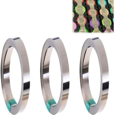3 Rouleaux Bande De Nickel: Pur Nickel Bande, 0.18mm10M Soudure par Point Bande Nickel Pur Résistance à la Corrosion Soudeuse par Point Ruban en Nickel pour Les Batteries 18650 Batterie de Soudage (1/4)
