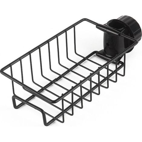 UlisemMensola portaoggetti per lavandino con rubinetto in acciaio inox, nero (1/4)