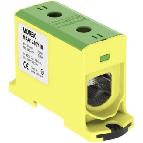 Conector OTL240, amarillo-verde, 1xAl/Cu, 35-240mm2, 1000V CA / 1500V CC, terminal universal MAA1240Y10