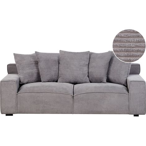 Comodo Divano 3 Posti Color Grigio Scuro per Soggiorno Moderno Viskan