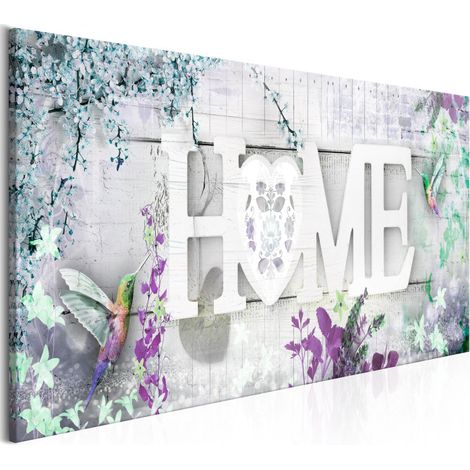 Tableau Imprimé "Home & Hummingbirds Green Narrow" 50 x 150 cm (1/2)