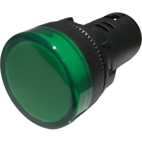 Voyant Led Vert 12vca-cc Pour Armoire électrique - étanche Ip67 - Perçage 22mm
