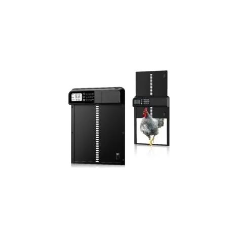 Porte automatique pour poulailler en alliage d'aluminium – Écran LCD étanche – Minuterie programmable – Détection d'obstacles – Fonctionne sur piles