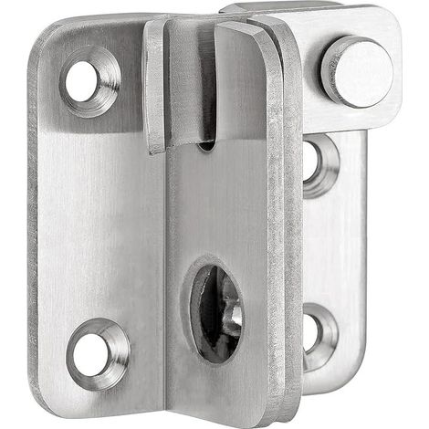 Verrou Porte Loquet Serrure Porte Coulissante Serrure Verrou Portail de sécurité de Fermeture Porte pour armoire de grange, de bain, garage, fenêtre, ouverture à droite Argenté, S: 40 x 45 (1/5)