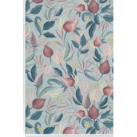 Papier peint Fleur Bleu Cosmoliving A.S. Création (1/5)